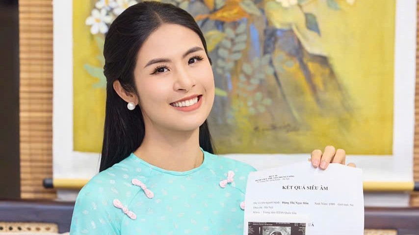 Hoa hậu Ngọc Hân mang thai con đầu lòng, rạng rỡ khi đến khám tại Trung tâm hỗ trợ sinh sản quốc gia, Bệnh viện Phụ sản trung ương