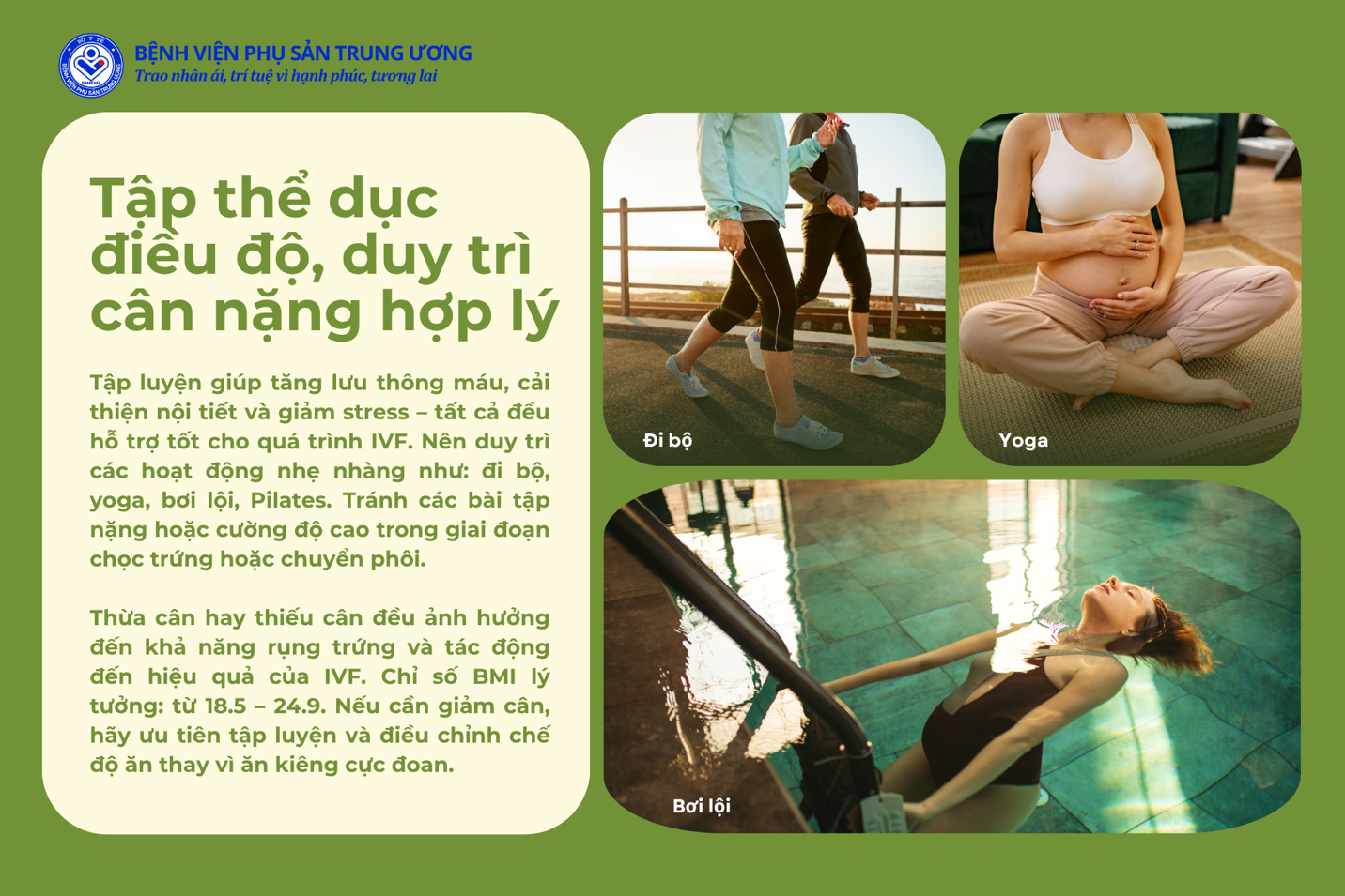 Lối sống lành mạnh dành cho hành trình IVF thành công