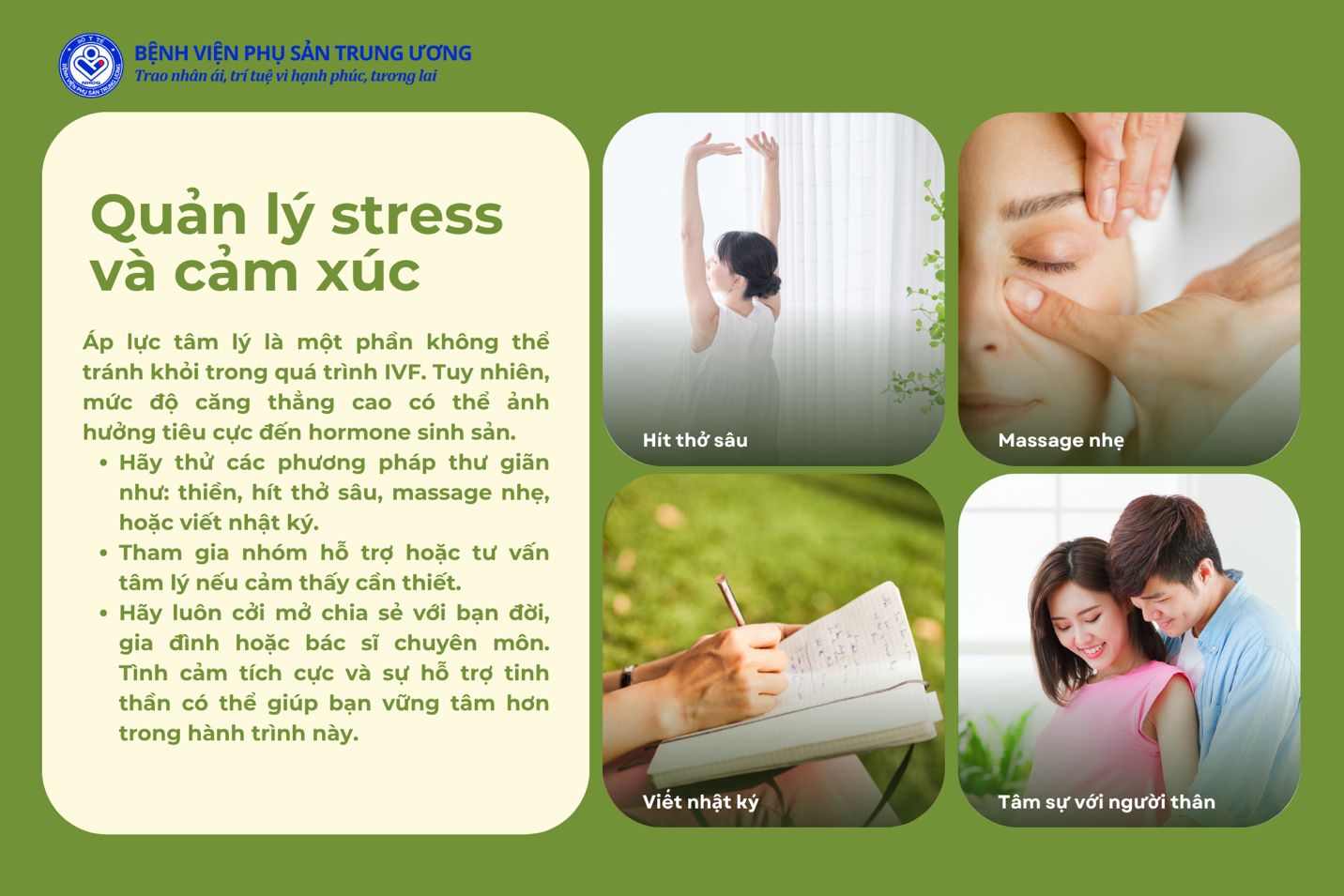 Lối sống lành mạnh dành cho hành trình IVF thành công