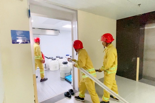 Diễn tập phòng cháy chữa cháy tại Trung tâm Hỗ trợ sinh sản Quốc gia Diễn tập phòng cháy chữa cháy tại Trung tâm Hỗ trợ sinh sản Quốc gia