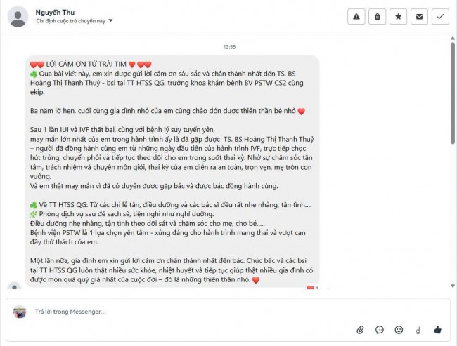 Lời cảm ơn từ trái tim